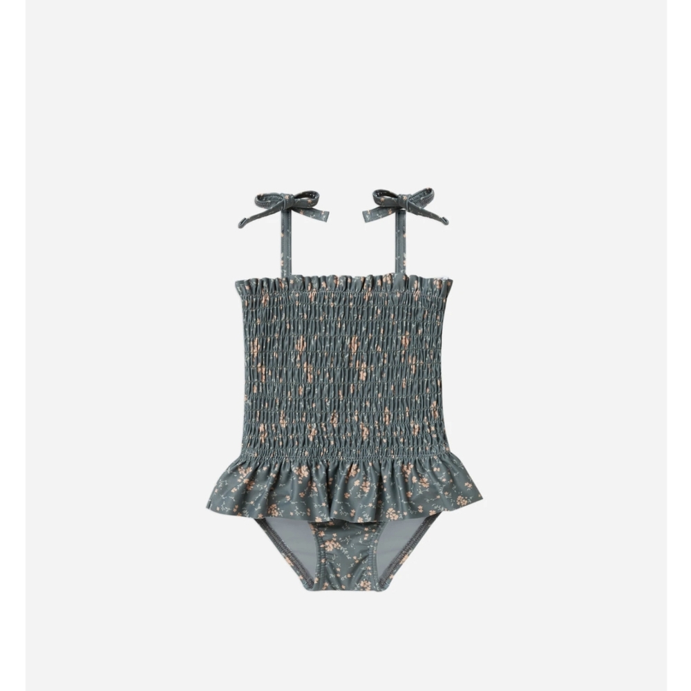 Rylee + Cru Dark Floral Smocked Swimsuit 2-3T NWT!